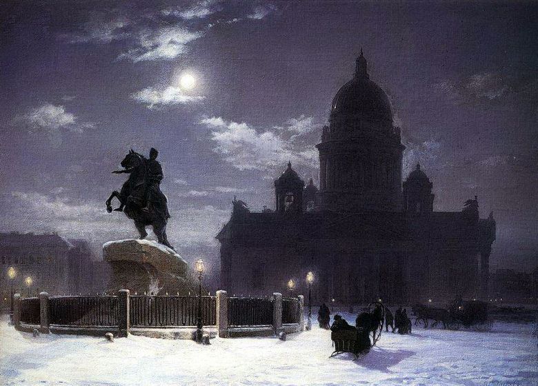 Sikt över monumentet till Peter I i St Petersburg   Vasily Surikov