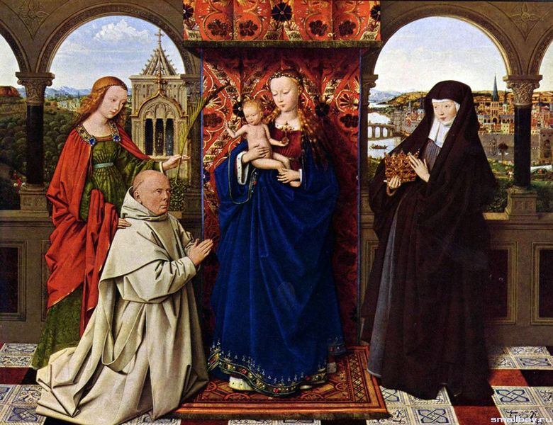 Madonna med en karthusisk munk   Jan van Eyck