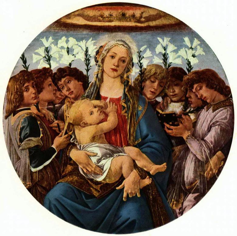 Madonna med barn och åtta änglar (Raczynské tondo)   Sandro Botticelli