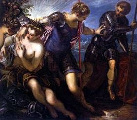 Minerva tar bort Mars från Peace and Plenty   Jacopo Tintoretto