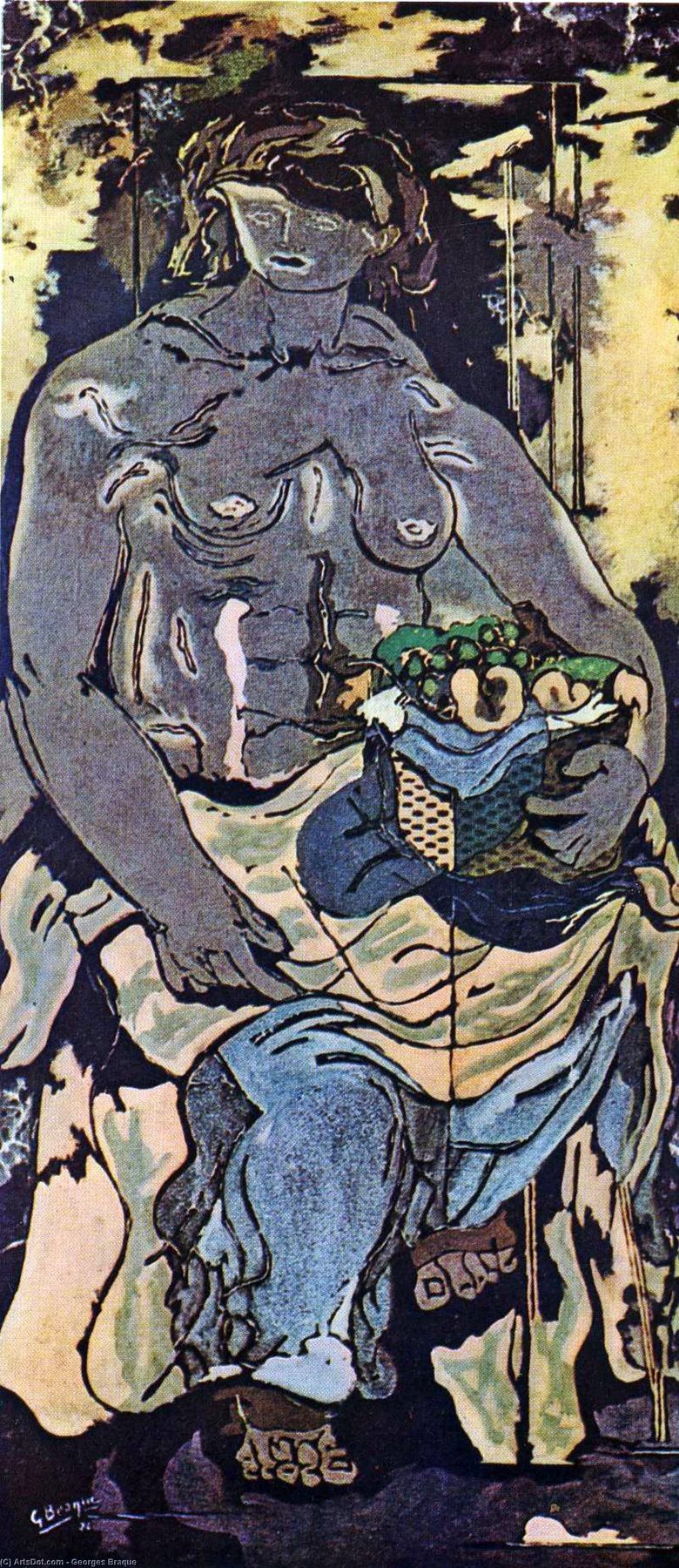 Naken kvinna med en fruktkorg   Georges Braque