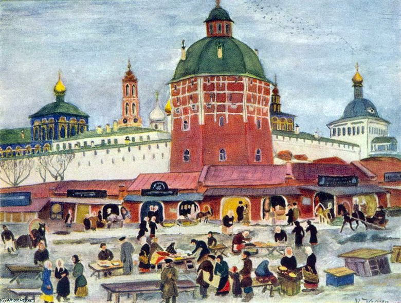 Bazaar på Trinity Sergius Lavra   Konstantin Yuon