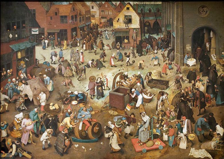 Slaget vid Maslenitsa och fasta   Pieter Bruegel