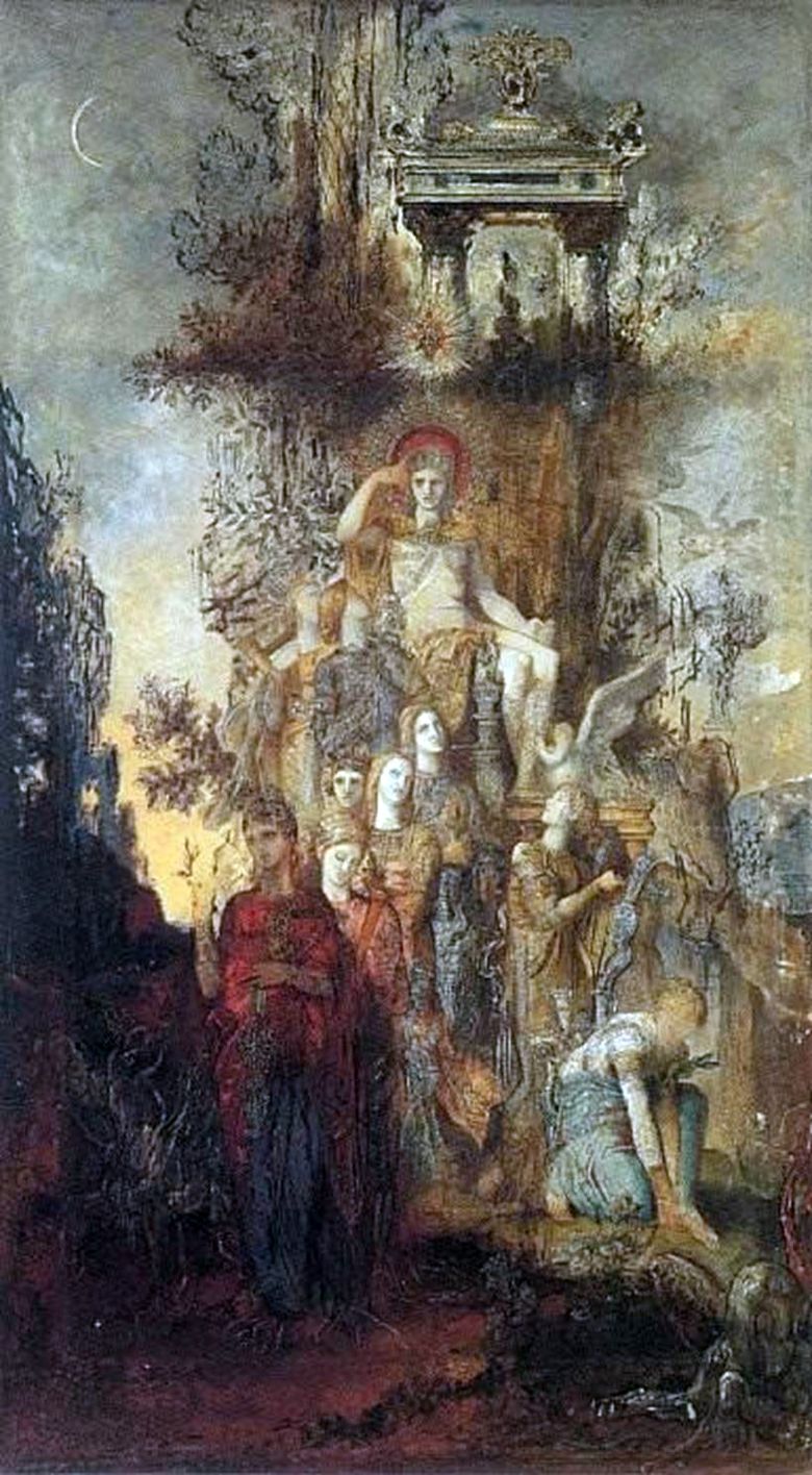 Muse, lämnar sin far Apollo   Gustave Moreau