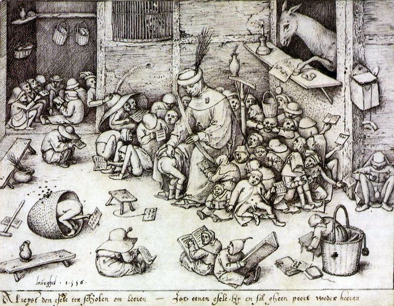 Åsna i skolan   Peter Bruegel
