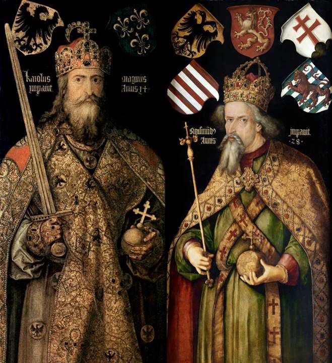 Porträtt av kejsarna Charles och Sigismund   Albrecht Durer