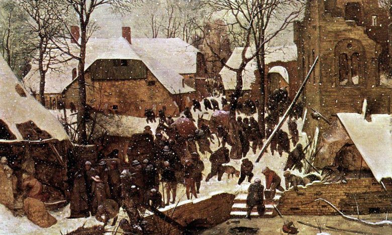 Tillbedjan av Magi i ett vinterlandskap   Pieter Bruegel