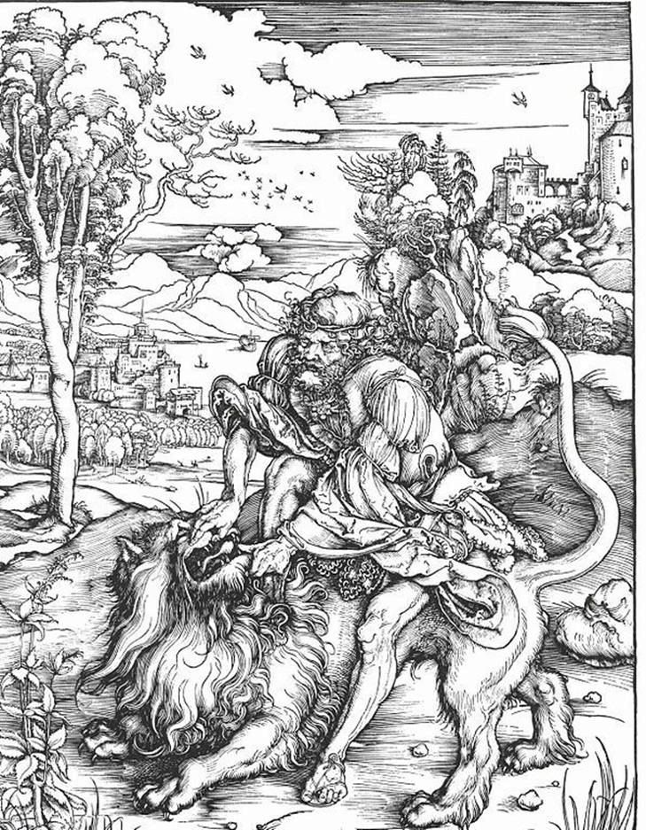 Samson the Lion Slayer   Albrecht Durer