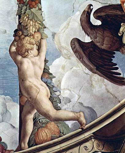 Garland med änglar (fresco)   Agnolo Bronzino