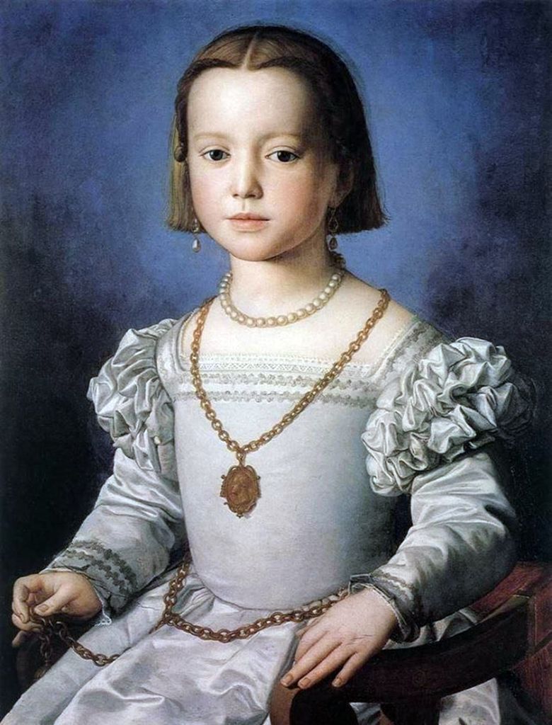 Porträtt av Bia Medici, dotter till Cosimo I   Agnolo Bronzino