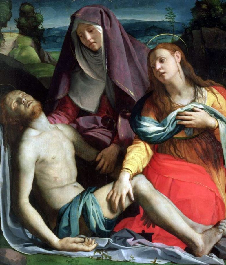 Död Kristus med Guds mor och Mary Magdalene (Pieta)   Agnolo Bronzino